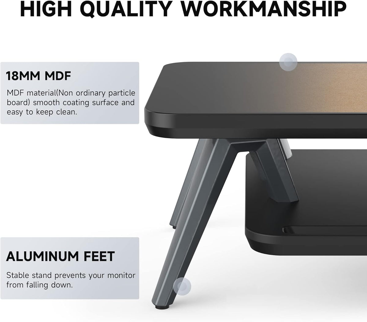 Two-Tier Monitor Stand - Black