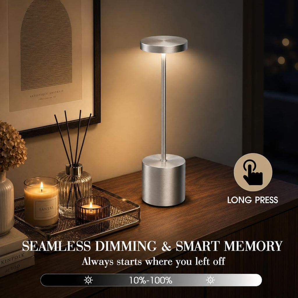 Silver Table Lamps - 2 Pack
