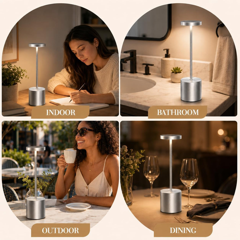 Silver Table Lamps - 2 Pack