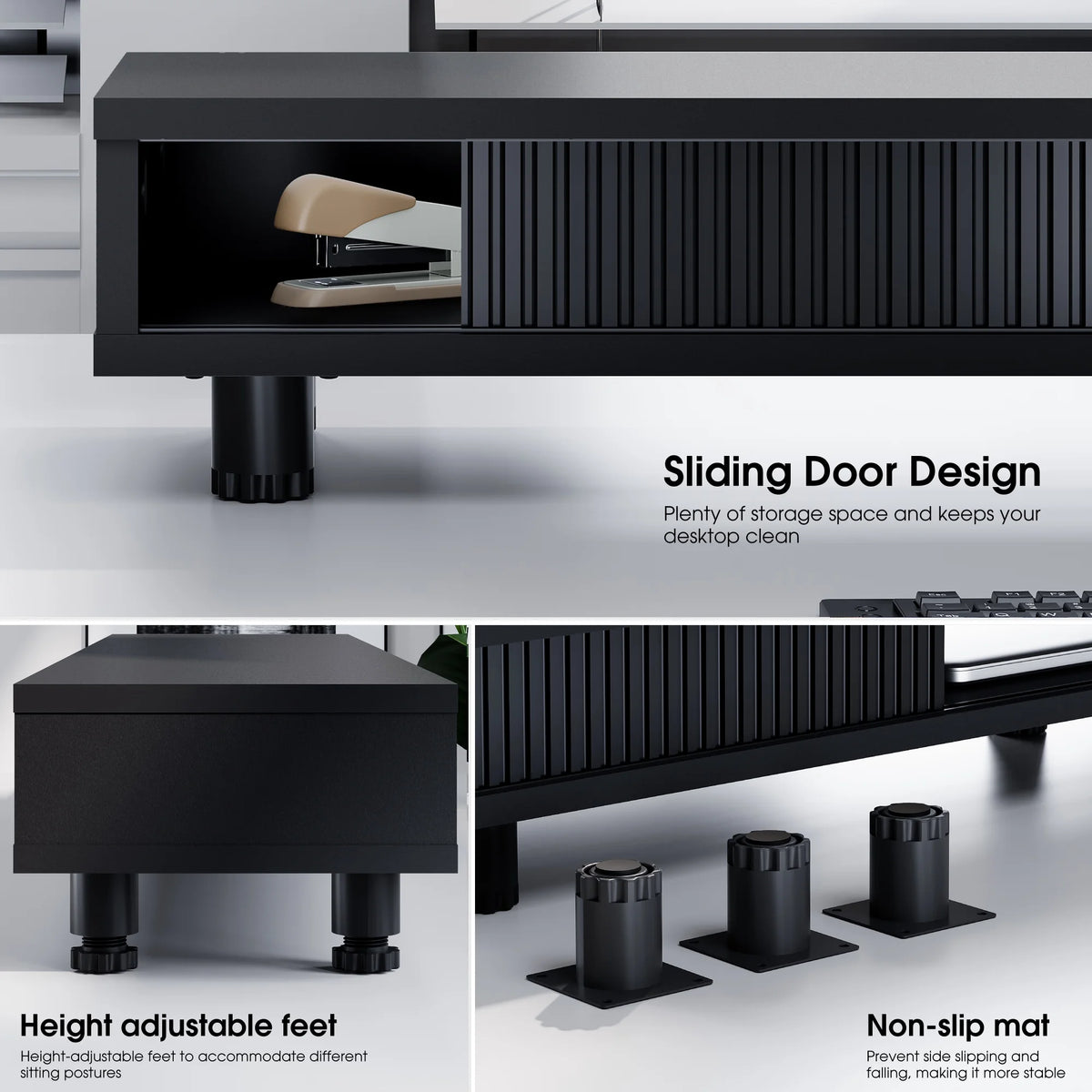 Wide Desk Shelf - Black