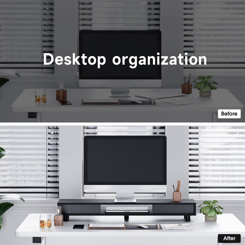 Wide Desk Shelf - Black