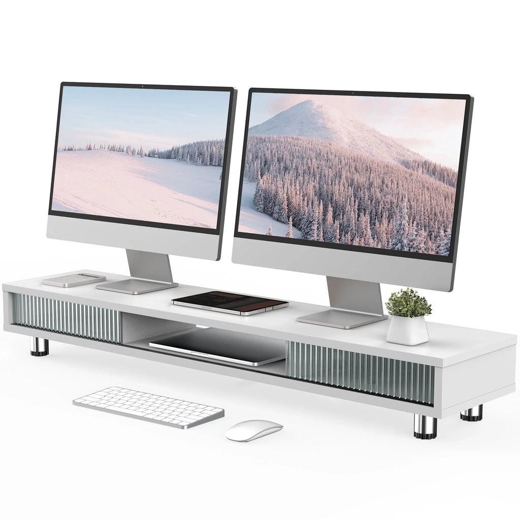 Wide Desk Shelf - White