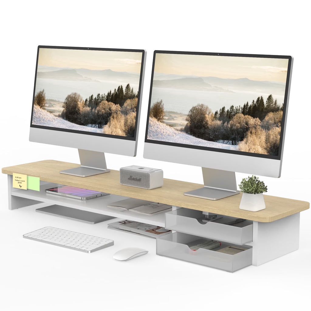 Desk Shelf with Drawer - Beige