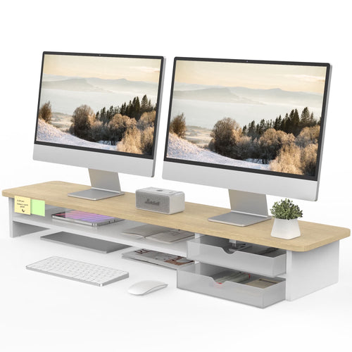 Desk Shelf with Drawer - Beige