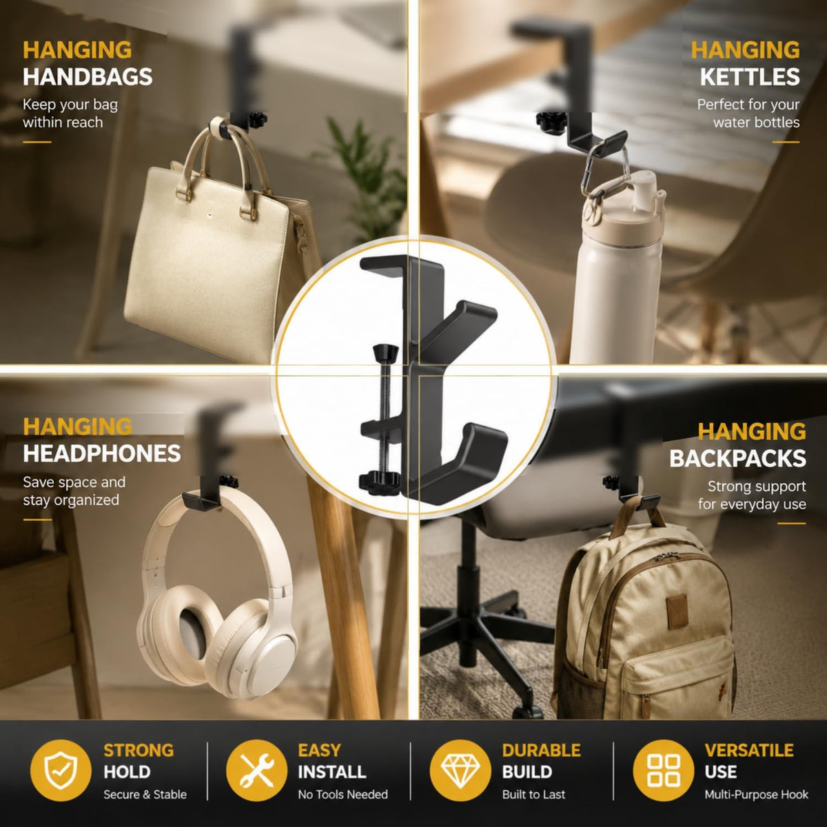 Black Headphone Stand - 2 Pack