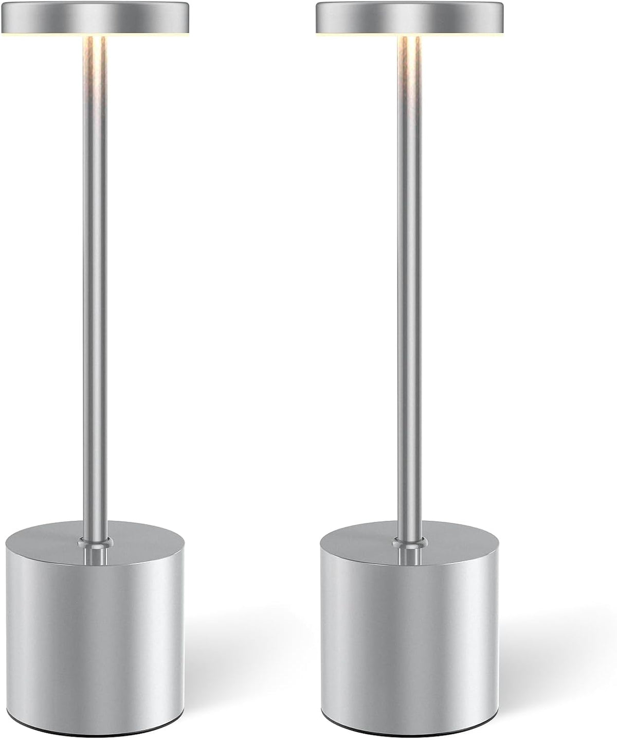 Silver Table Lamps - 2 Pack