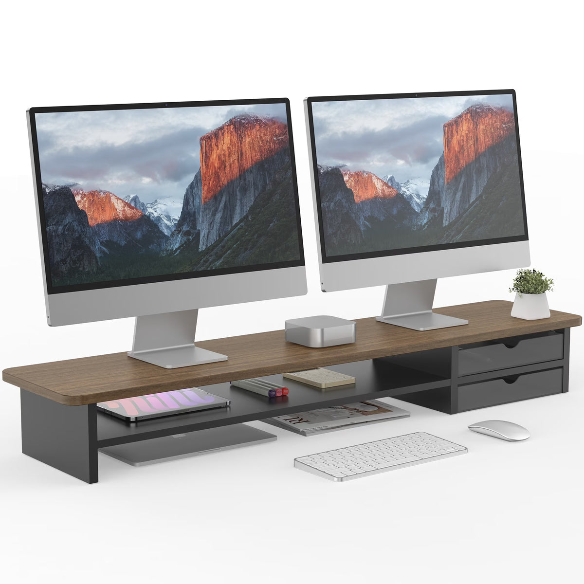 Desk Shelf with Drawer - Brown