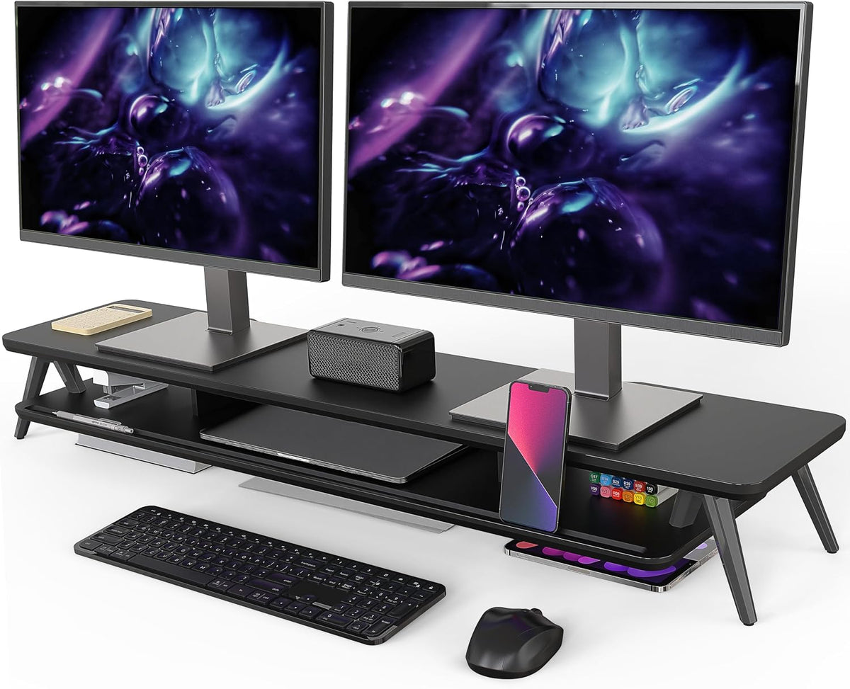 Two-Tier Monitor Stand - Black
