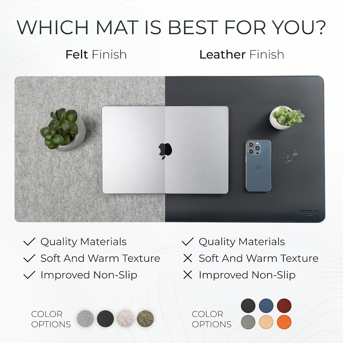 Premium Felt Desk Mat - Timber Moss