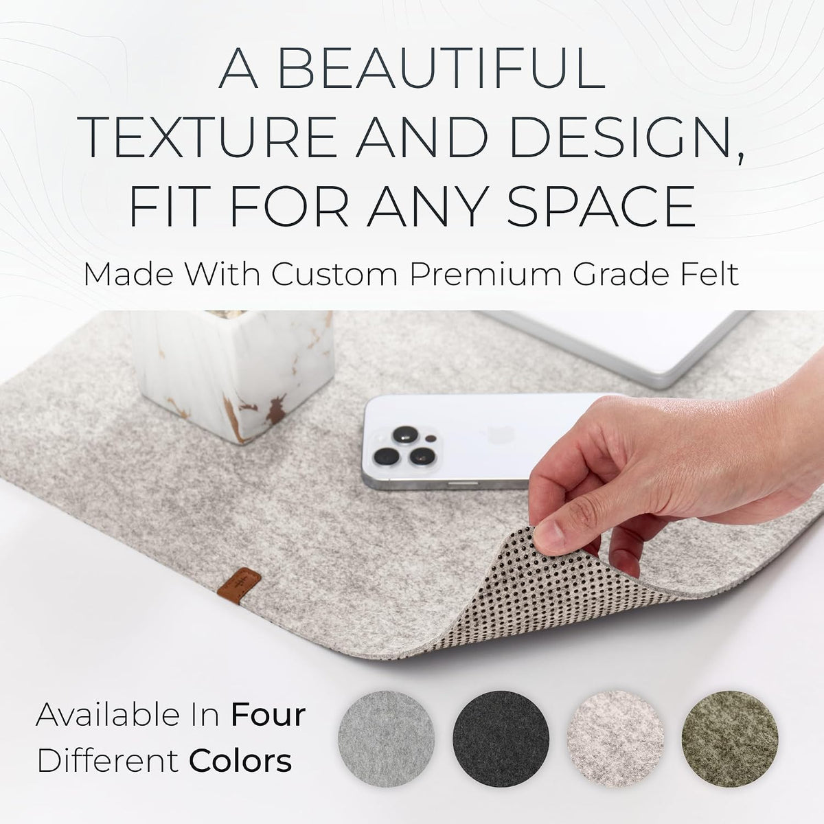 Premium Felt Desk Mat - Stone Oat