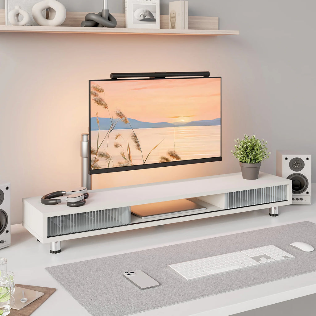 Wide Desk Shelf - White