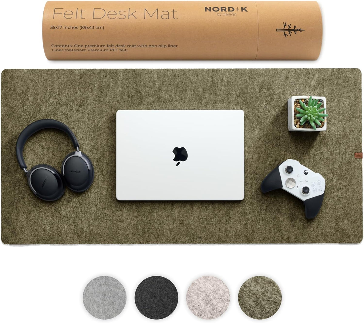 Premium Felt Desk Mat - Timber Moss
