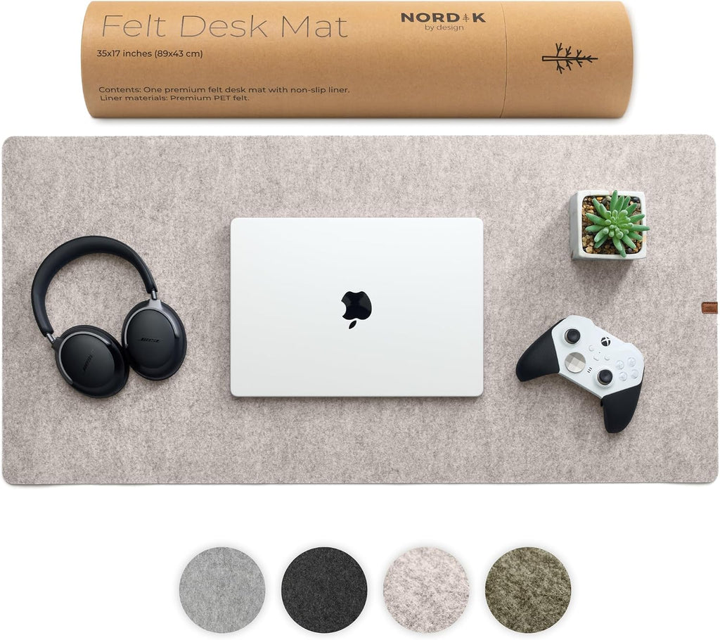 Premium Felt Desk Mat - Stone Oat