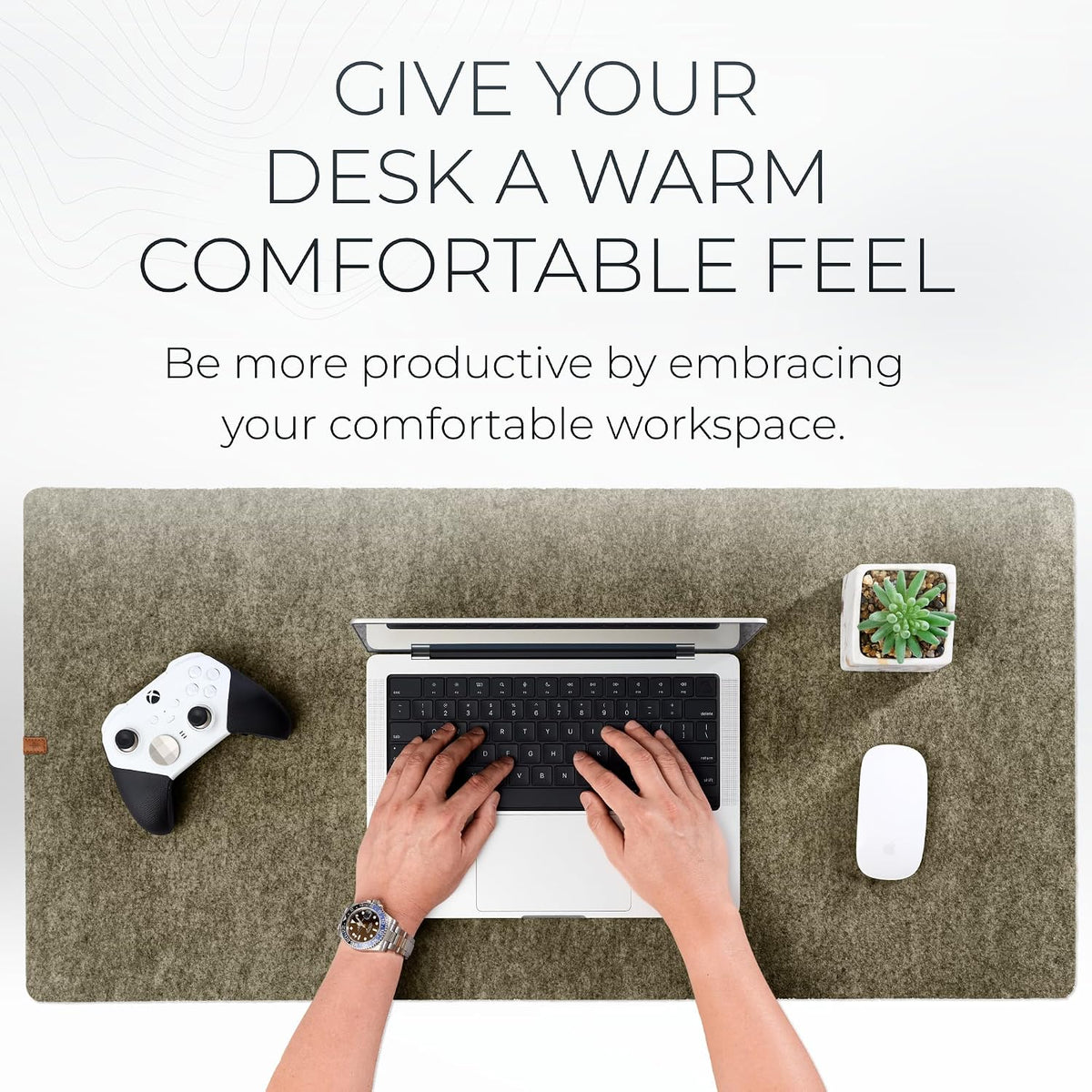 Premium Felt Desk Mat - Timber Moss