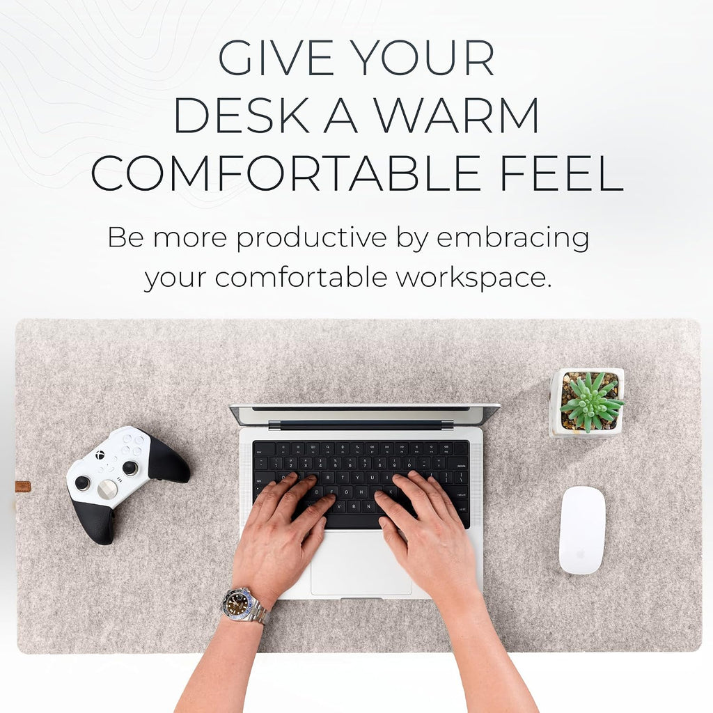 Premium Felt Desk Mat - Stone Oat