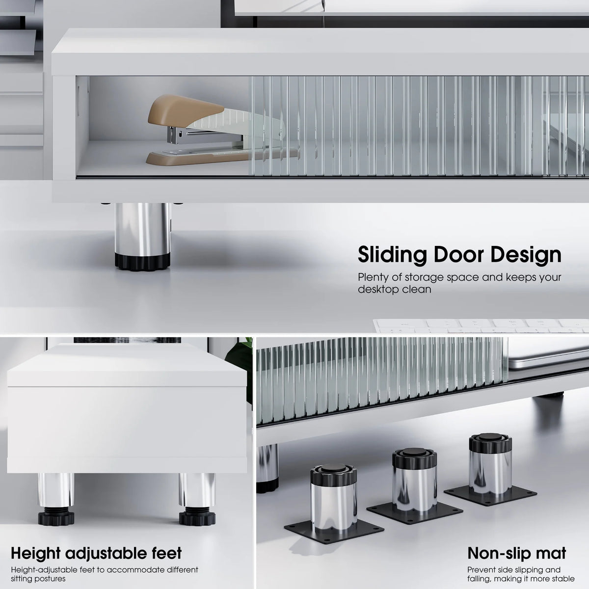 Wide Desk Shelf - White