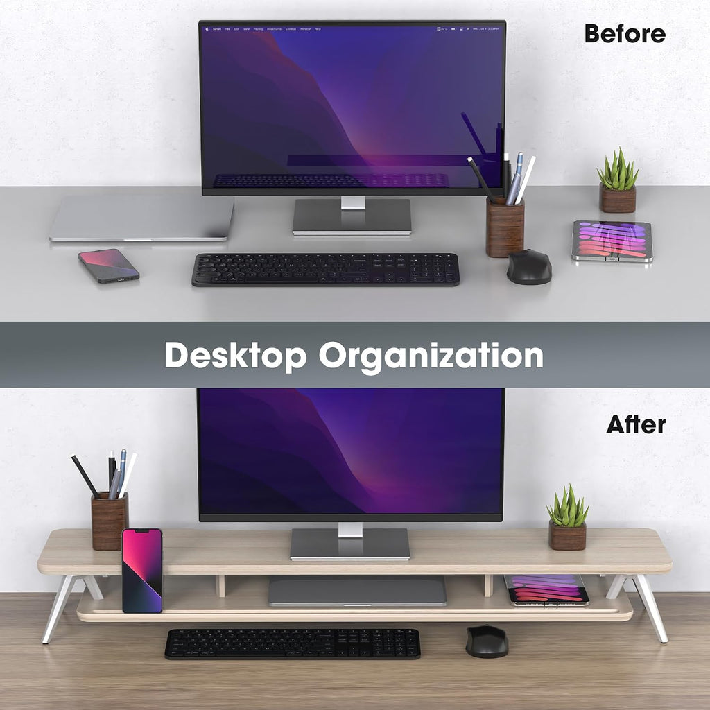 Two-Tier Monitor Stand - Oak