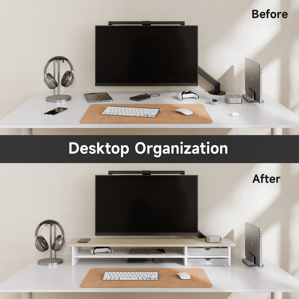 Desk Shelf with Drawer - Beige