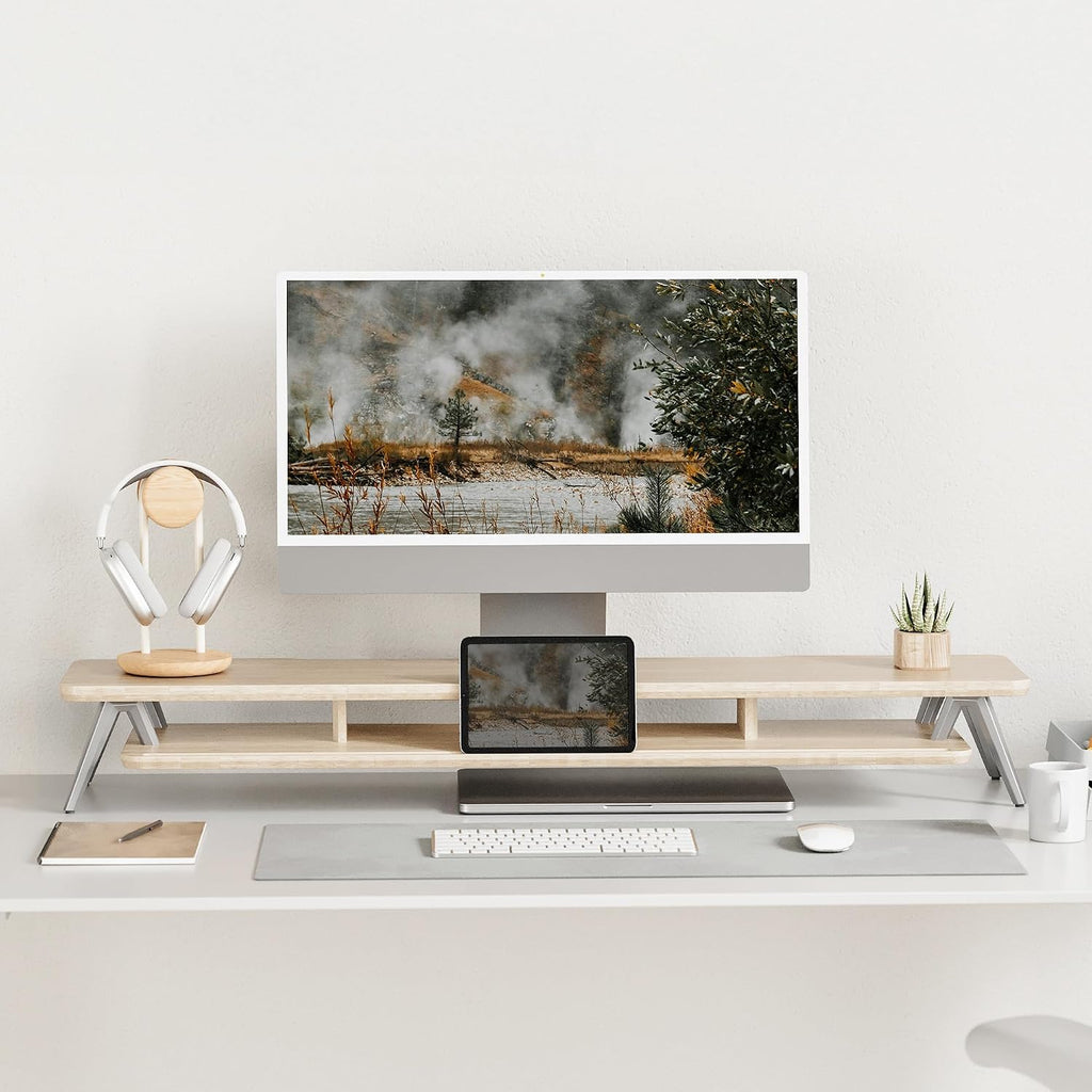 Two-Tier Monitor Stand - Oak