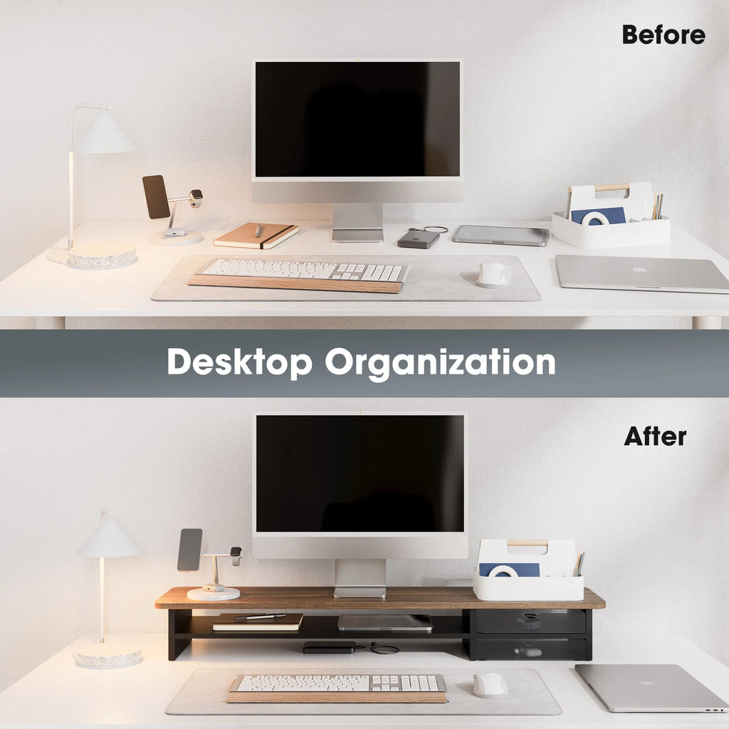 Desk Shelf with Drawer - Brown