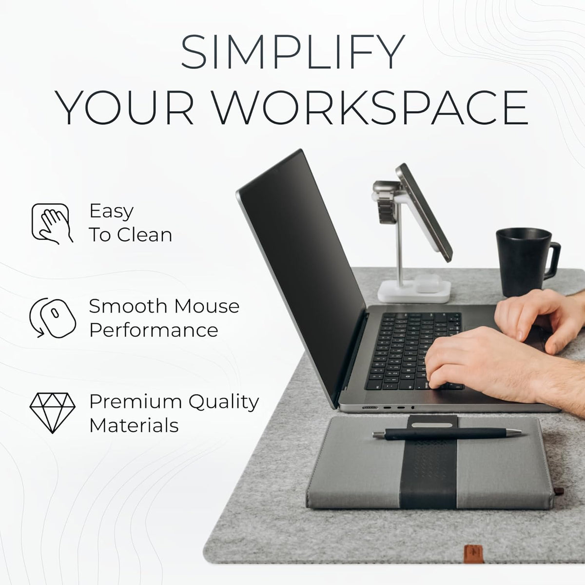 Premium Felt Desk Mat - Marle
