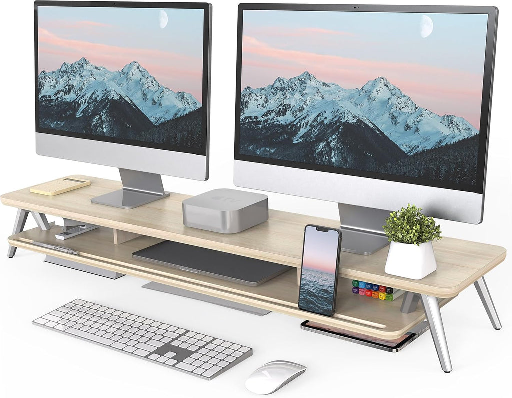Two-Tier Monitor Stand - Oak