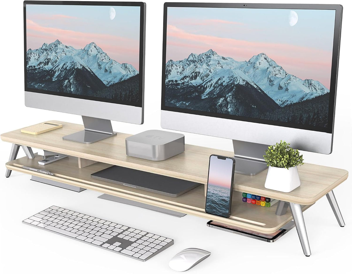 Two-Tier Monitor Stand - Oak