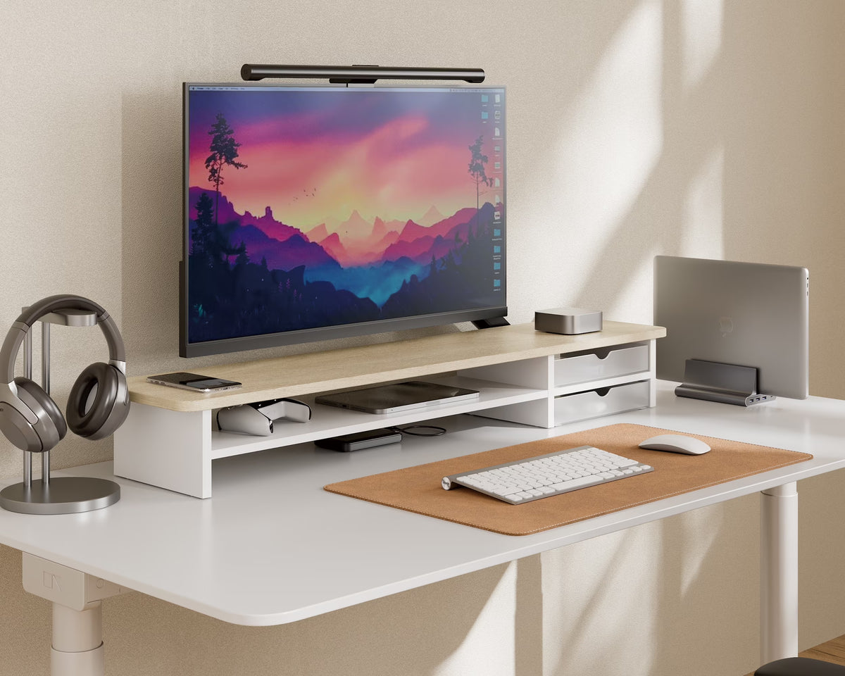 Desk Shelf with Drawer - Beige