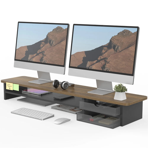 Desk Shelf with Drawer - Brown