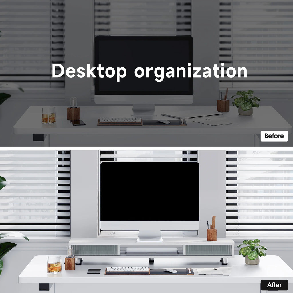 Wide Desk Shelf - White