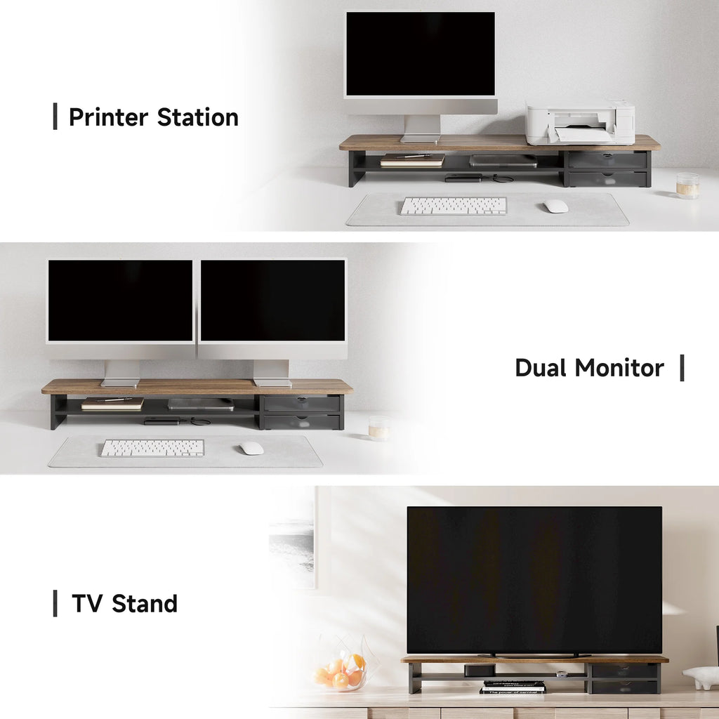 Desk Shelf with Drawer - Brown