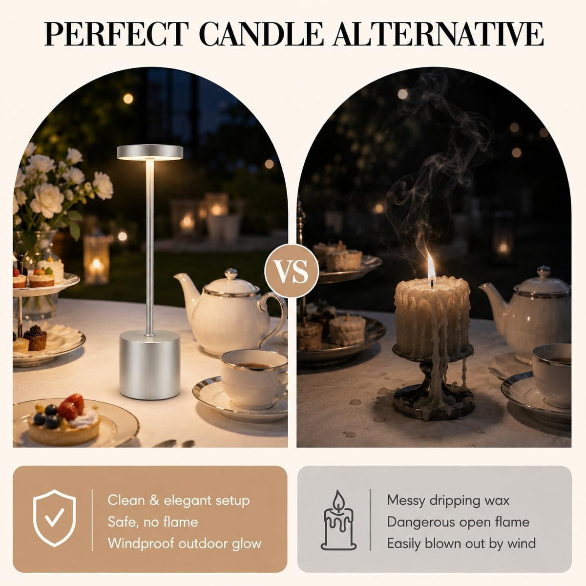 Silver Table Lamps - 2 Pack