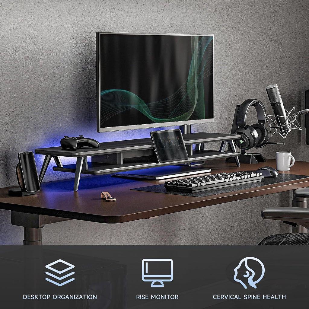 Two-Tier Monitor Stand - Black