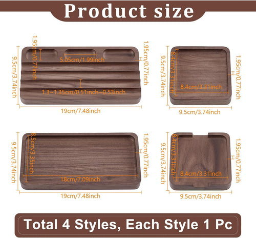 4Pcs Wooden Desk Organizer Tray