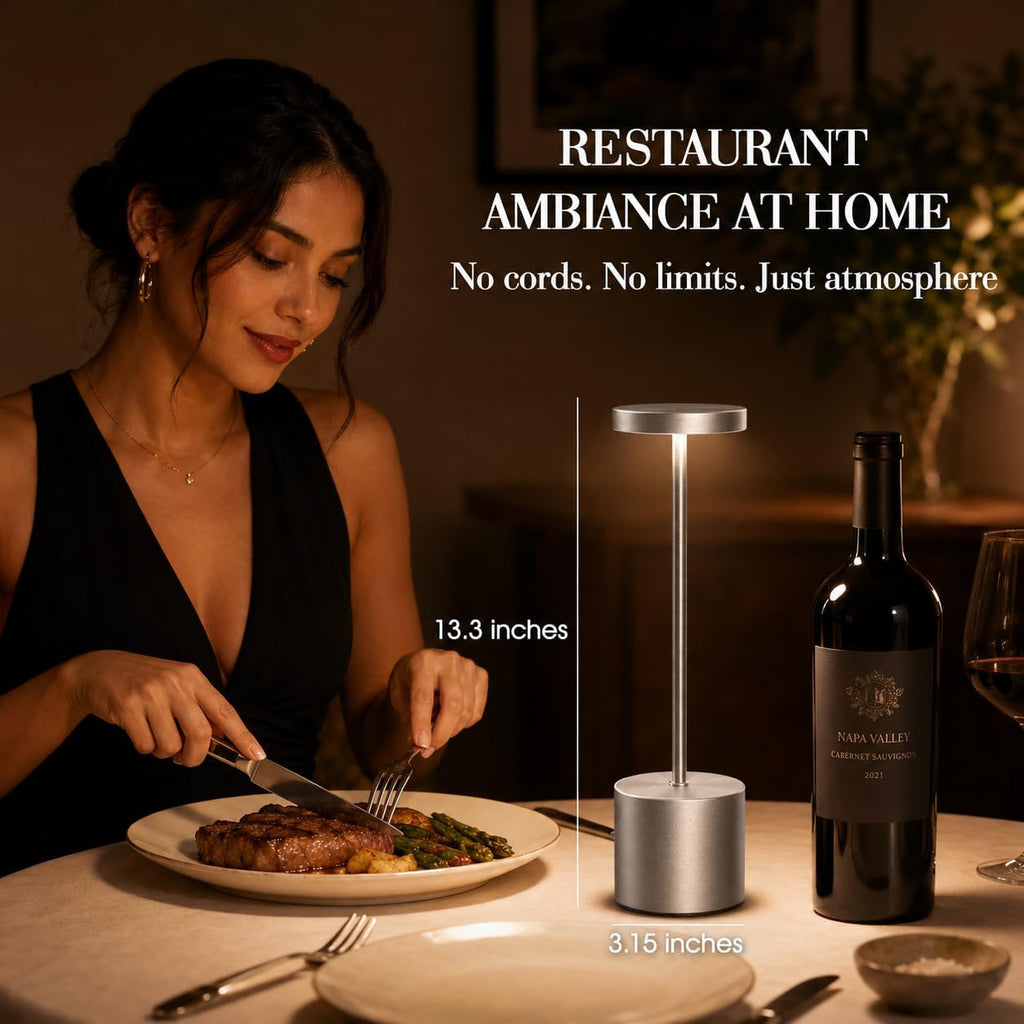 Silver Table Lamps - 2 Pack